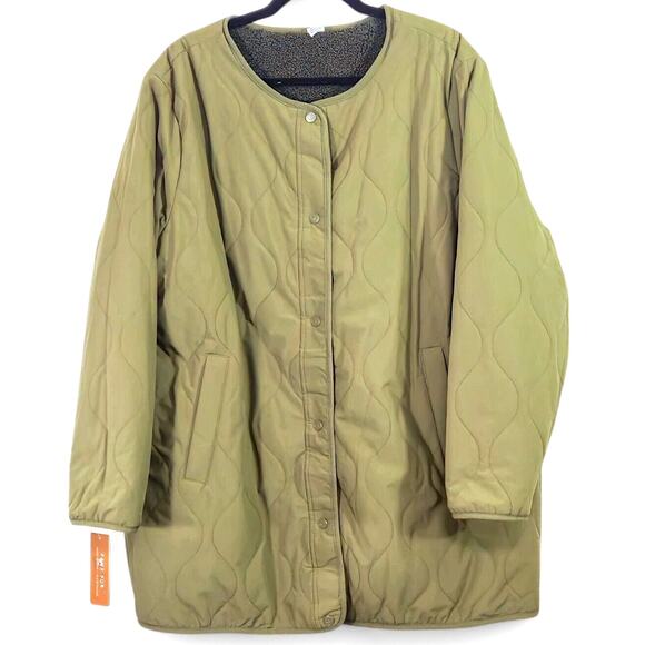 NEW Koolaburra by UGG Women’s Coat Techwear Gorpcore Olive Reversible Size 2XL - Picture 2 of 10
